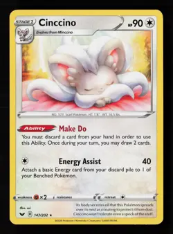 Cinccino 147/202 Sword & Shield Base Set Pokemon Card - Image 1