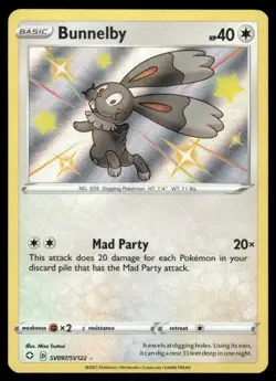 Pokemon Cards Bunnelby SV097/SV122 Shining Fates Shiny Vault Shiny Rare NM - Image 1