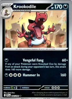 Krookodile 66/94 Phantasmal Flames Pokemon Card Reverse Holo NM TCG singles - Image 1