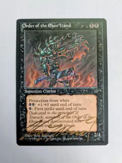 MTG FALLEN EMPIRES Order of the Ebon Hand SIGNED IN GOLD BY RON SPENCER - Image 1
