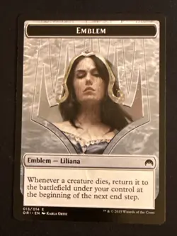 1x Emblem - Liliana, Defiant Necromancer (013) Origins LP MTG Magic x1 MKE - Image 1