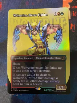 MTG Marvel Super Heroes Wolverine Fierce Fighter Borderless Foil - Image 1