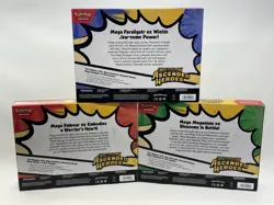 Pokemon 3x Lot Ascended Heroes Mega ex Box Set Meganium ~Emboar~ Feraligatr TCG - Image 3