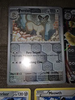 11 Meowth, Perrserker & Persian Pokemon Cards. 3 Holos See Description NM - Image 4