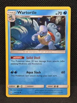 Wartortle Cosmos Holo Card 34/214 Sm-Unbroken Bonds 2019 Pokemon - Image 1