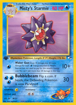 Misty's Starmie 56/132 Uncommon Gym Heroes Pokemon Unlimited Moderately Played - Image 1