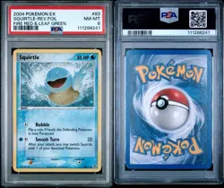 2004 POKEMON EX FIRE RED & LEAF GREEN #83 SQUIRTLE-REVERSE FOIL PSA 8 - Image 3