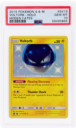 2019 Pokemon Sun and Moon Hidden Fates Voltorb Shiny Vault Holo #SV13 PSA 10 - Image 1