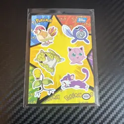 1999 Pokemon Topps Pidgey, Poliwag, Sandshrew, Jigglypuff, Sticker Puzzle Piece - Image 1