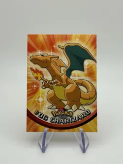 Topps Pokemon #06 Charizard Holo Foil Series 1 Black Logo - Image 1