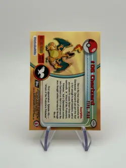 Topps Pokemon #06 Charizard Holo Foil Series 1 Black Logo - Image 2