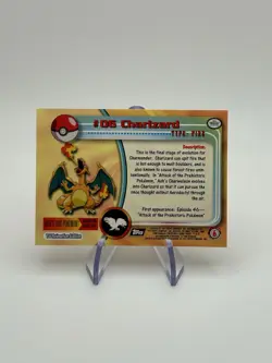 Topps Pokemon #06 Charizard Holo Foil Series 1 Black Logo - Image 3