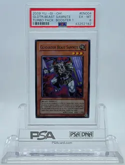 YUGIOH TU01-EN004 GLADIATOR BEAST SAMNITE SUPER RARE HOLO PSA 6 EX-MT #43252182 - Image 2