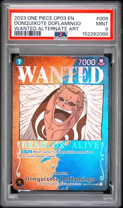 2023 One Piece—Donquixote Doflamingo (Wanted Poster) #ST03-009—SR Foil PSA 9 - Image 1