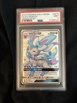 Pokemon TCG Sylveon GX SV76/SV94 Hidden Fates Shiny Vault Holo PSA 9 - Image 1