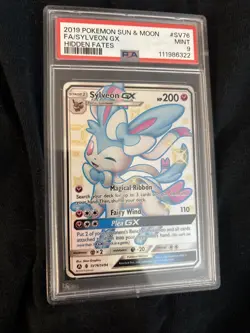 Pokemon TCG Sylveon GX SV76/SV94 Hidden Fates Shiny Vault Holo PSA 9 - Image 2