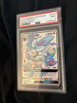 Pokemon TCG Sylveon GX SV76/SV94 Hidden Fates Shiny Vault Holo PSA 9 - Image 3