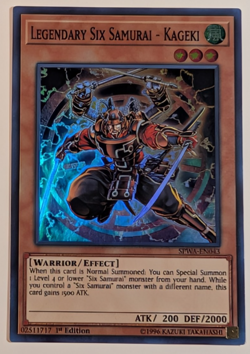 Yugioh TCG - 1x Legendary Six Samurai - Kageki - SPWA-EN043 - NM/LP - 1st - 2017 - Image 1