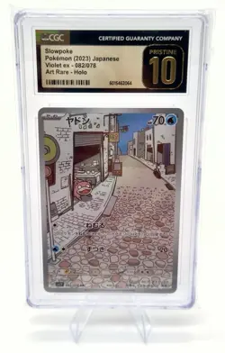 CGC 10 Pristine Slowpoke Holo 082/078 AR Violet ex Japanese Pokemon Card - Image 1