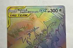 Pokemon Hidden Fates - NM Rainbow Moltres & Zapdos & Articuno GX Secret 69/68 - Image 2