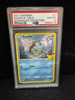 Pokemon 2021 Squirtle McDonald's Coll. Holo Promo #17 PSA 10 Gem Mint - Image 1