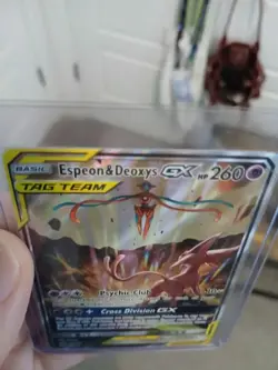 Espeon & Deoxys GX SM240 Promo Holo Pokemon TCG Tag Team Sun & Moon (NM) - Image 3