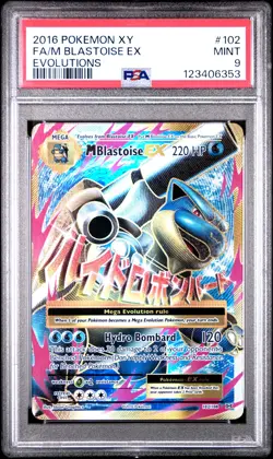 M Blastoise EX 102/108 Evolutions Pokemon PSA 9 - Image 1
