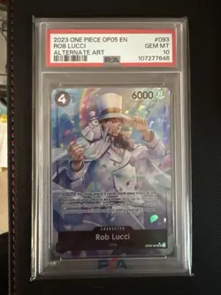 Bandai One Piece CCG Rob Lucci OP05-093 Alternate Art Foil PSA 10 EN 2023 - Image 1