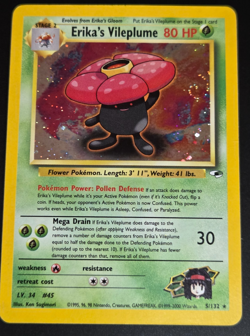 Pokemon Erika's Vileplume Gym Heroes Holo Card 5/132 Rare Holo MP - Image 1