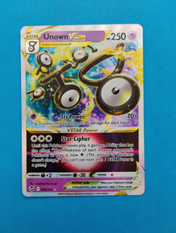 Unown VSTAR 066/195 Silver Tempest Ultra Rare Holo Pokemon TCG Card NM - Image 1