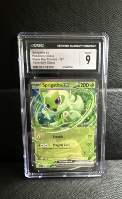 Sprigatito ex 087 Sv: Scarlet & Violet Promo Cards Holo CGC 9 - Image 1