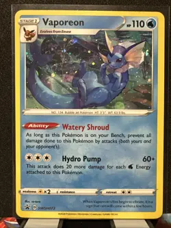 Vaporeon SWSH072 SWSH: Sword & Shield Promo Cards NM - Image 1