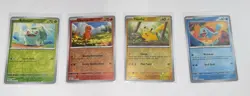 Costco 151 Mini Tin Promo Cards - 4 Cosmic Reverse Holo Card Set - Pokemon TCG - Image 1