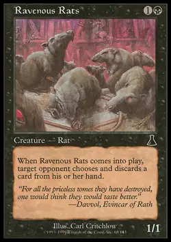MTG RAVENOUS RATS EXC - RATTI FAMELICI - UD - MAGIC - Image 1