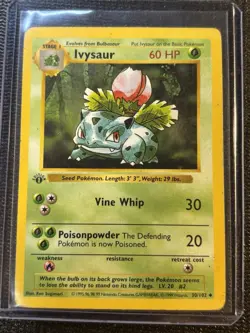 Pokemon TCG Ivysaur Base Set, 1st Edition Uncommon Card 30/102 Regular LP - Image 1