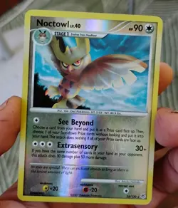 rare print error Pokemon diamond and Pearl base set card 34/130 noctowl reverse - Image 2