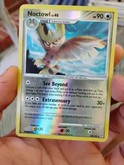 rare print error Pokemon diamond and Pearl base set card 34/130 noctowl reverse - Image 3