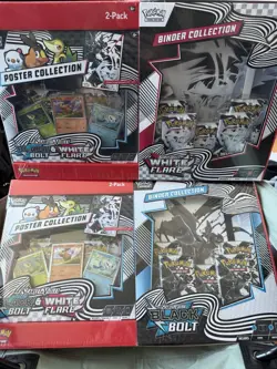 Pokemon Black Bolt and White Flare Binder + Poster Collection Sam's Club Bundles - Image 1