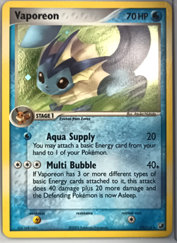 Pokemon Vaporeon TCG Unseen Forces 19/115 Holo Rare 2005 English - Image 1