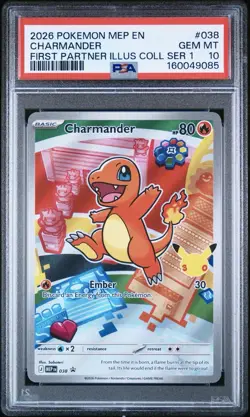 PSA 10 2026 POKEMON MEP EN CHARMANDER FIRST PARTNER ILLUS COLL SER 1 🔥 - Image 3