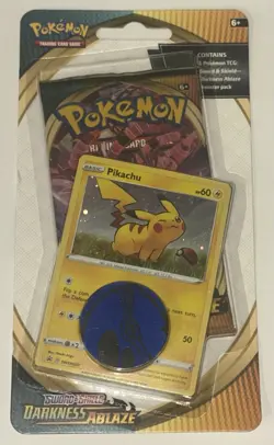 Pokemon TCG Sword & Shield Darkness Ablaze Booster Pack Pikachu + Coin SWSH039 - Image 3