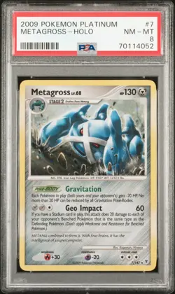 NM/MINT 2009 Pokemon Platinum Supreme Victors Metagross Holo 7/147 PSA 8 - Image 1
