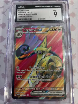 CGC MINT 9 2023 POKEMON PAR EN-PARADOX RIFT - AEGISLASH EX HOLO 230/182 - Image 1