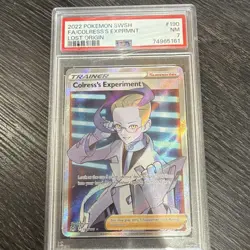PSA 7 Colress's Experiment 190/196 Lost Origin Full Art Holo 2022 EN - Image 1