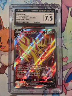 2020 Pokemon Sword & Shield Ultra Rare #196 Zamazenta V CGC 7.5 Near Mint+ - Image 1