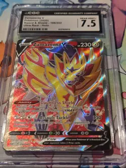2020 Pokemon Sword & Shield Ultra Rare #196 Zamazenta V CGC 7.5 Near Mint+ - Image 2