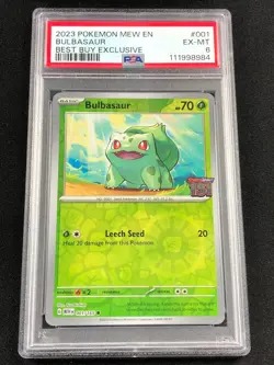 Pokemon 2023 Bulbasaur Best Buy Exclusive 001/165 PSA 6 - Image 1
