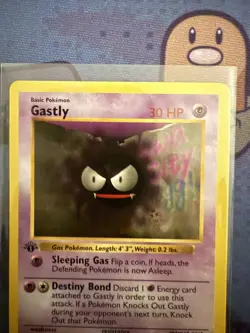 Pokemon GASTLY 1st edition 50/102 Base Set Card NM - Image 2