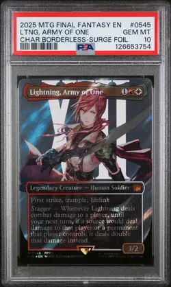 2025 MTG FINAL FANTASY SURGE FOIL #0545 LIGHTNING, ARMY OF ONE PSA 10 - Image 1