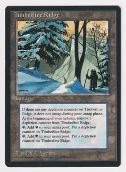 Dark Print Timberline Ridge MP Ice Age MTG Magic Misprint Reserved List Rare! - Image 1